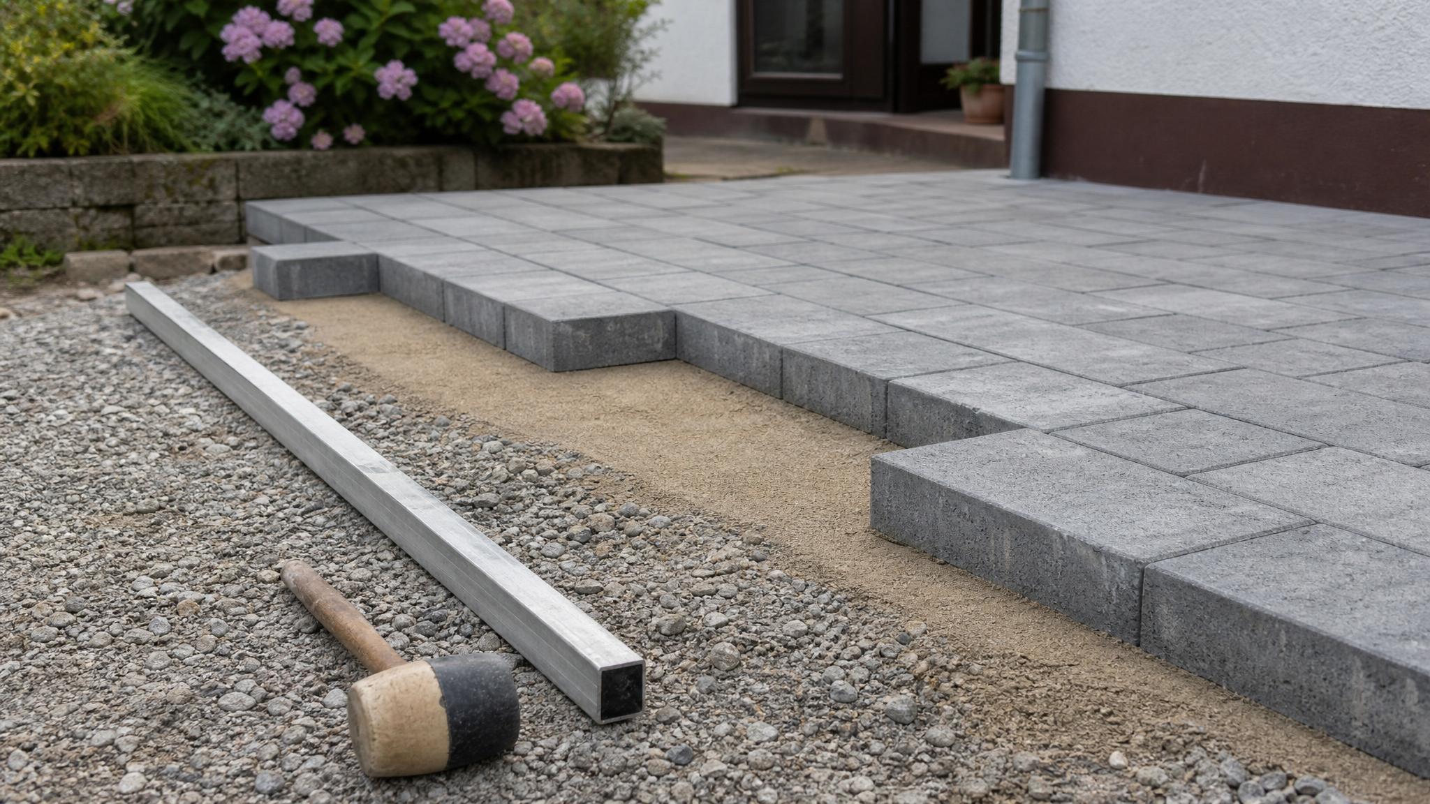 Pflasterarbeiten Unterbau für Pflasterarbeiten vorbereiten
